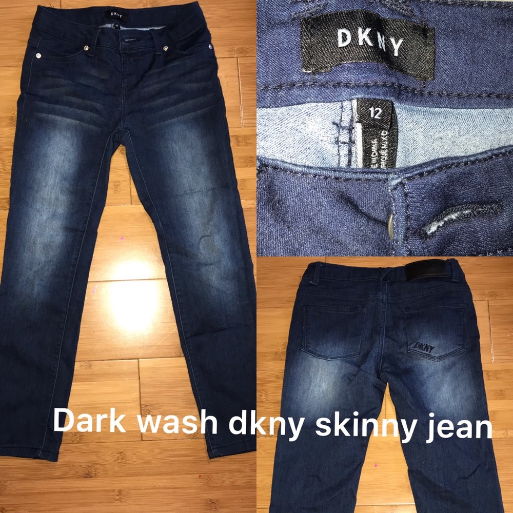 Dark wash dkny skinny jean size 12 girls
